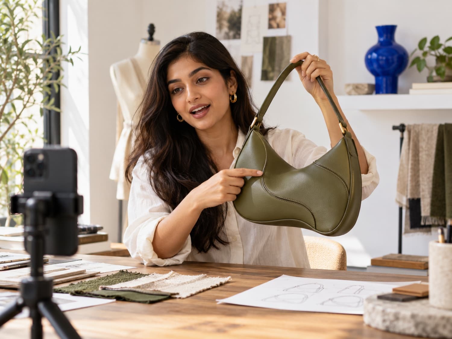 Creator demonstrating a product